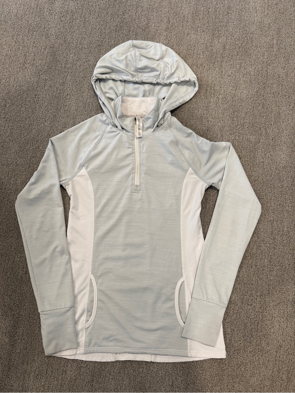 Kyodon Light Gray Hooded Athletic Pullover with White Panels
